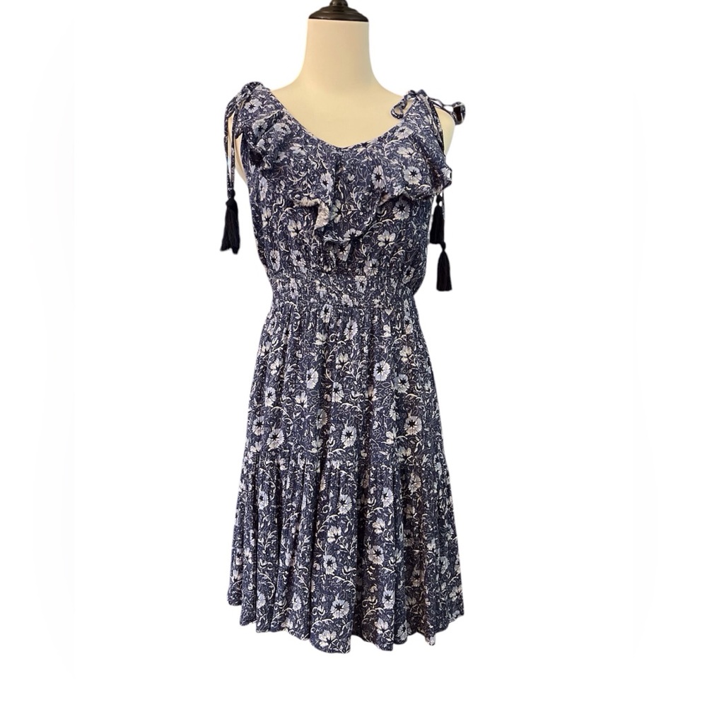 Miss Me Midi Dress, size XL. Blue & White lined dress Soft cotton sleeveless NWT